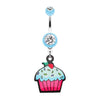 Light Blue Cupcake sweets Belly Button Ring