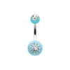 Light Blue Dial Gem Sparkle Acrylic Belly Button Ring
