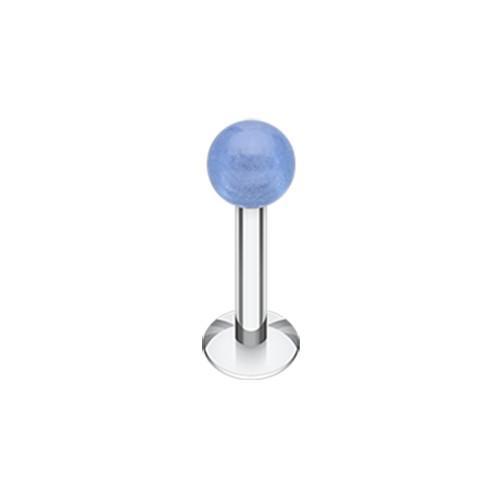 Light Blue Glow in the Dark UV Acrylic Ball Top Labret