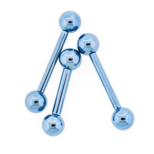 STRAIGHT BARBELL Light Blue Internally Threaded Titanium Barbell - 1 Piece - Special -Rebel Bod-RebelBod