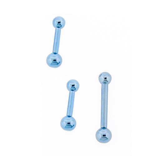 STRAIGHT BARBELL Light Blue Internally Threaded Titanium Barbell - 1 Piece - Special -Rebel Bod-RebelBod