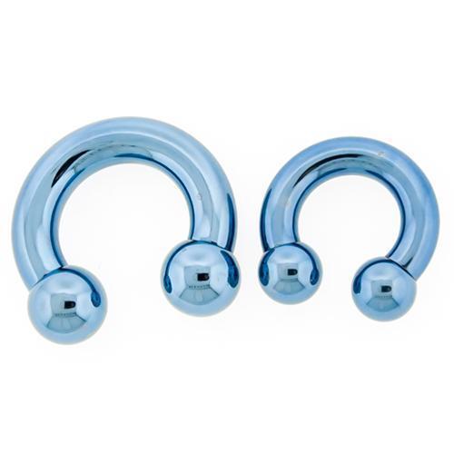 CIRCULAR BARBELL | HORSESHOE Light Blue Internally Threaded Titanium Horseshoe Circular Barbell - 1 Piece - Special -Rebel Bod-RebelBod