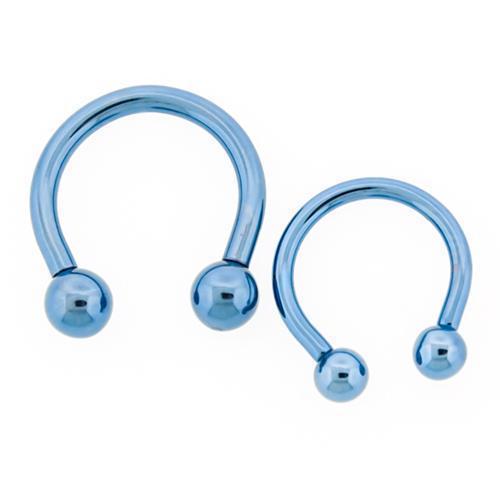 CIRCULAR BARBELL | HORSESHOE Light Blue Internally Threaded Titanium Horseshoe Circular Barbell - 1 Piece - Special -Rebel Bod-RebelBod