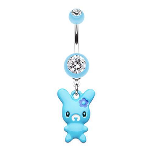 Light Blue Marshmallow Bunny Belly Button Ring