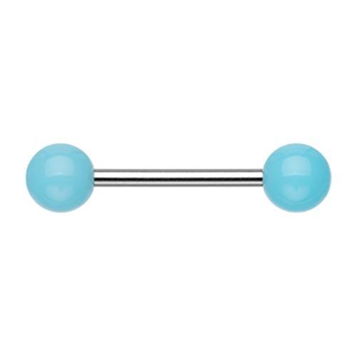 Nipple Barbell Light Blue Neon Acrylic Basic Nipple Barbell - 1 Piece -Rebel Bod-RebelBod