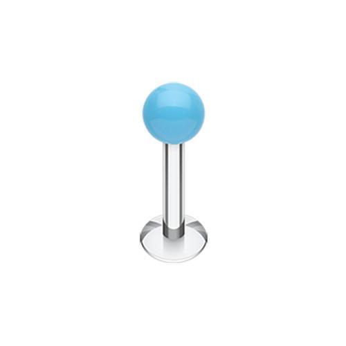 Light Blue Neon UV Acrylic Ball Top Labret