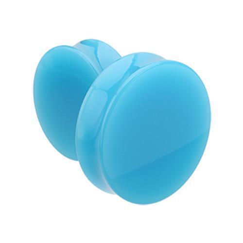 Light Blue Supersize Neon Acrylic Double Flared Ear Gauge Plug - 1 Pair
