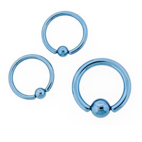 CAPTIVE BEAD RING Light Blue Titanium Captive Bead Ring - 1 Piece - Special -Rebel Bod-RebelBod