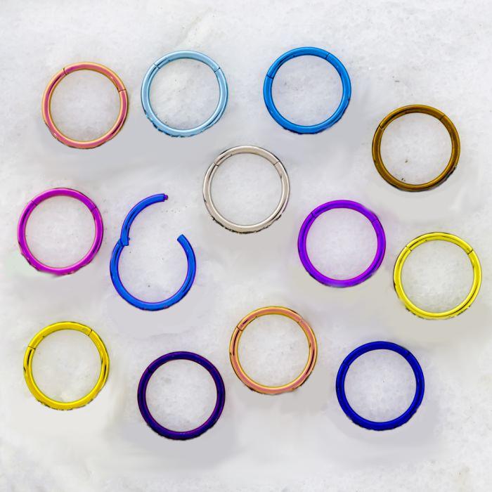 SEAMLESS CLICKER Light Blue Titanium Clicker Hinged Segment Ring - 1 Piece - Special -Rebel Bod-RebelBod