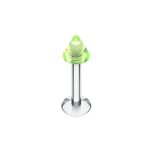 Light Green UV Acrylic Spike Top Labret