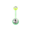 Light Green Bio Flexible Shaft Gem Ball Acrylic Belly Button Ring Belly Retainer - 1 Piece