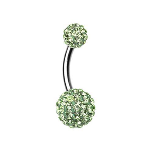 Light Green Classic Multi-Sprinkle Dot Belly Button Ring