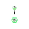 Light Green Dial Gem Sparkle Acrylic Belly Button Ring