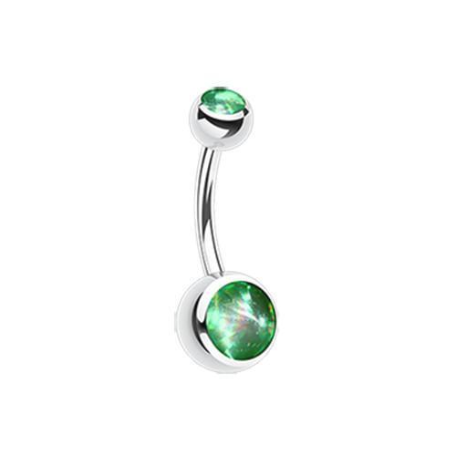 Light Green Hologram Sparkle Belly Button Ring