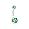 Light Green Hologram Sparkle Steel Belly Button Ring