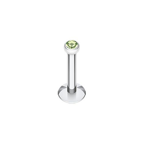 Light Green Steel Gem Ball Internally Threaded Labret