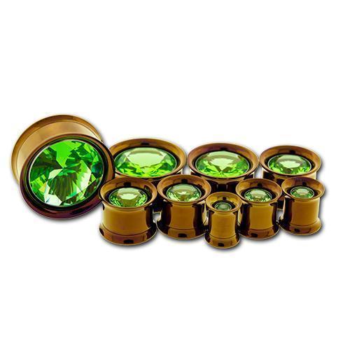 Tunnel Inserts Light Green SWAROVSKI Gem Insert - 1 Piece #SPLT#2 -Rebel Bod-RebelBod