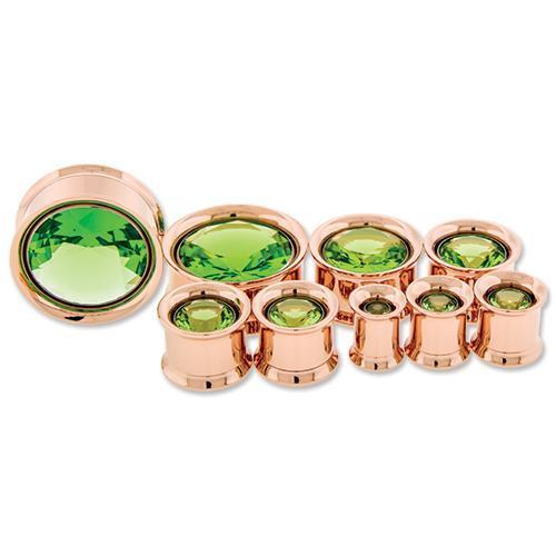 Tunnel Inserts Light Green SWAROVSKI Gem Insert - 1 Piece #SPLT#2 -Rebel Bod-RebelBod