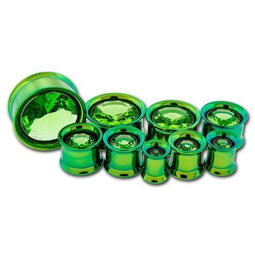 Tunnel Inserts Light Green SWAROVSKI Gem Insert - 1 Piece #SPLT#2 -Rebel Bod-RebelBod