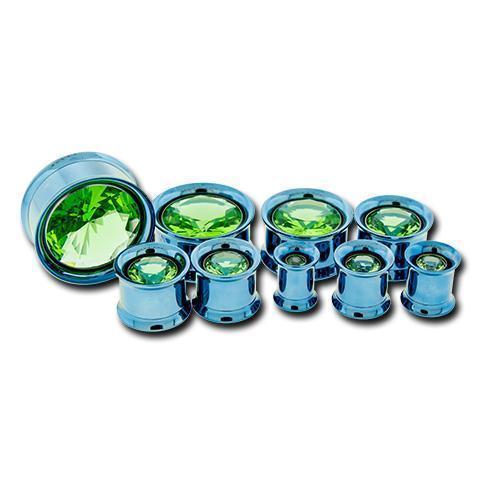 Tunnel Inserts Light Green SWAROVSKI Gem Insert - 1 Piece #SPLT#2 -Rebel Bod-RebelBod