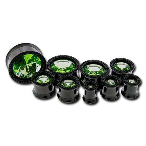 Tunnel Inserts Light Green SWAROVSKI Gem Insert - 1 Piece #SPLT#2 -Rebel Bod-RebelBod