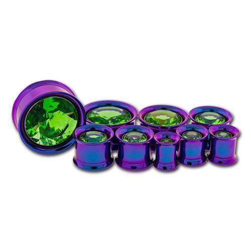 Tunnel Inserts Light Green SWAROVSKI Gem Insert - 1 Piece #SPLT#2 -Rebel Bod-RebelBod