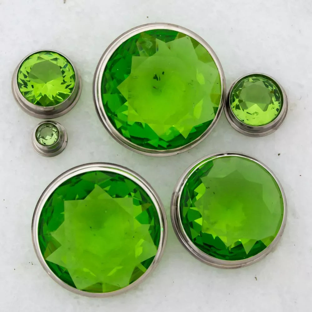 Tunnel Inserts Light Green SWAROVSKI Gem Insert - 1 Piece #SPLT#2 -Rebel Bod-RebelBod