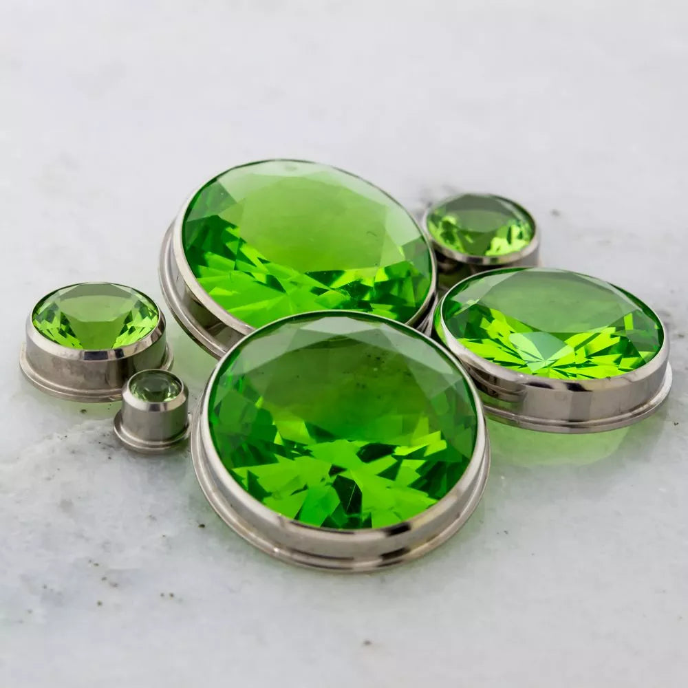 Tunnel Inserts Light Green SWAROVSKI Gem Insert - 1 Piece #SPLT#2 -Rebel Bod-RebelBod