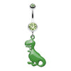 Light Green Vibrant T-Rex Dinosaur Belly Button Ring