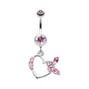 Light Pink Butterfly Romance Belly Button Ring