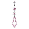 Light Pink Dazzle Loops Star Belly Button Ring
