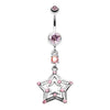 Light Pink Dazzling Star Belly Button Ring