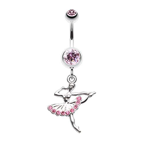 Light Pink Elegant Ballerina Belly Button Ring - Rebel Bod