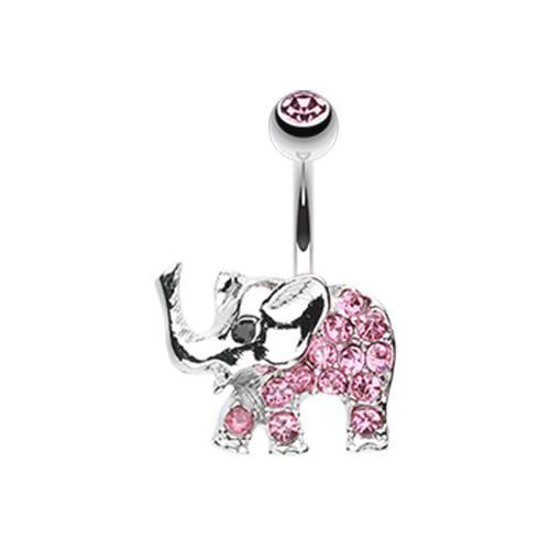 Light Pink Elephant Walk Belly Button Ring