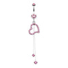 Light Pink Enchanting Curvatious Heart Belly Button Ring