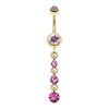 Light Pink Golden Journey Sparkle Belly Button Ring