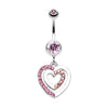 Light Pink Heart Romance Belly Button Ring