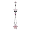 Light Pink Lucky Star Belly Button Ring