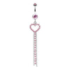 Light Pink Luxuriant Heart Belly Button Ring