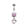 Light Pink Petite Luster Charm Belly Button Ring