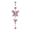 Light Pink Precious Butterfly Sparkle Belly Button Ring