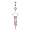 Light Pink Princess Crown Jeweled Belly Button Ring