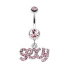 Light Pink Sexy' Sparkle Belly Button Ring