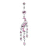 Light Pink Sparkle Wave Drops Belly Button Ring
