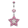 Light Pink Ultra Dazzle Star Belly Button Ring