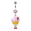 Light Pink Yummy Cupcake Bow Belly Button Ring