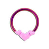 Light Purple Captive Bead Ring Triple Pink Heart - 1 Piece