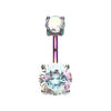 Light Rainbow Gem Prong Sparkle Belly Button Ring