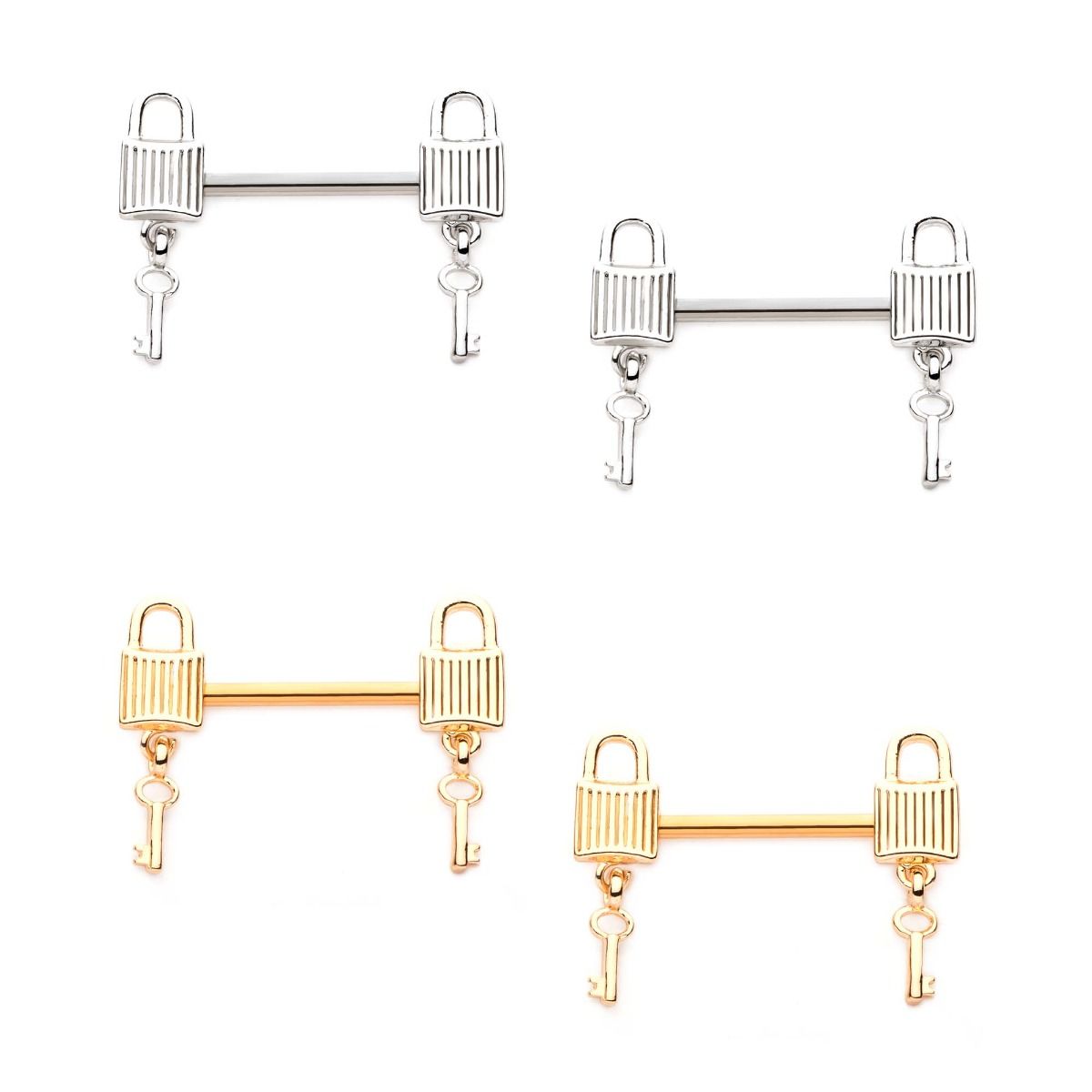 TBD-Nipple Lock Dangling Key Nipple Barbell -Rebel Bod-RebelBod