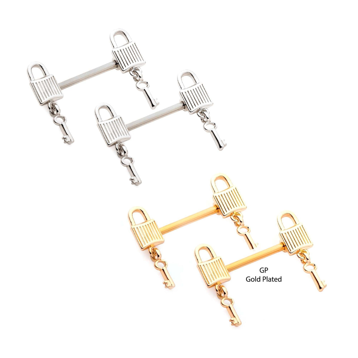 TBD-Nipple Lock Dangling Key Nipple Barbell -Rebel Bod-RebelBod